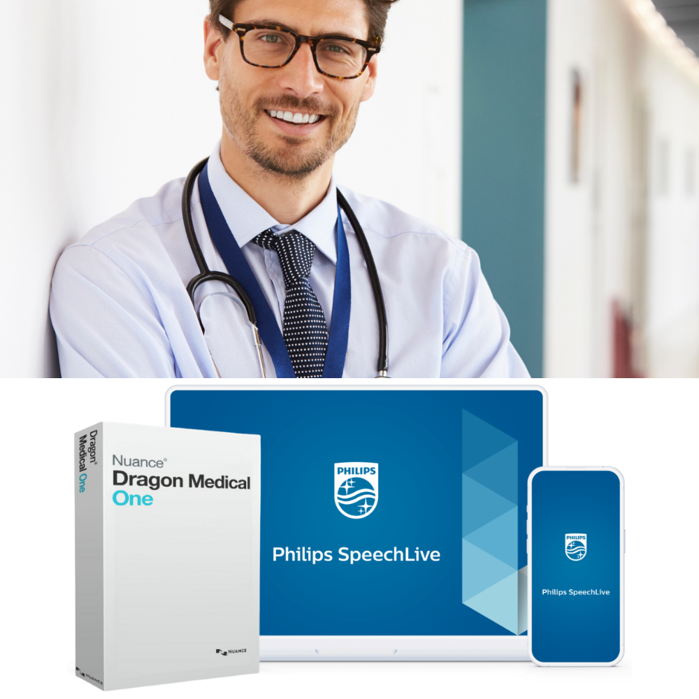 Dragon Medical One and SpeechLive medical speech recognition workflow