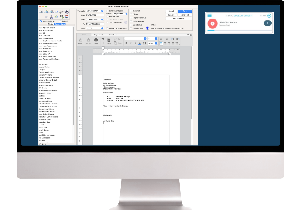 Speech Direct custom dictionary and formatting settings
