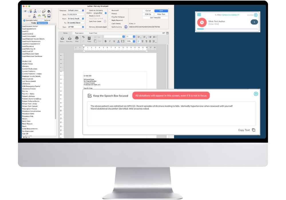Speech Direct SpeechBox fallback dictation window