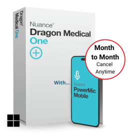 Dragon Medical One Month-to-Month Subscripiton - Cancel anytime.
