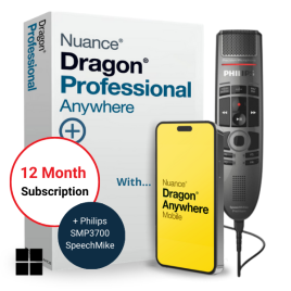 Dragon Professional Anywhere + Dictation Microphone
Includes Dragon Anywhere Mobile App. Buy DPA Voice Recognition in Australia from VoiceX - Nuance authorised reseller and Australian Technical Support for Dragon in Australia