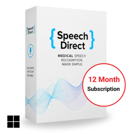 Speech Direct 12-month medical speech recognition subscription for Windows