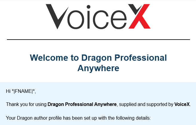 Welcome Kit Email Screenshot