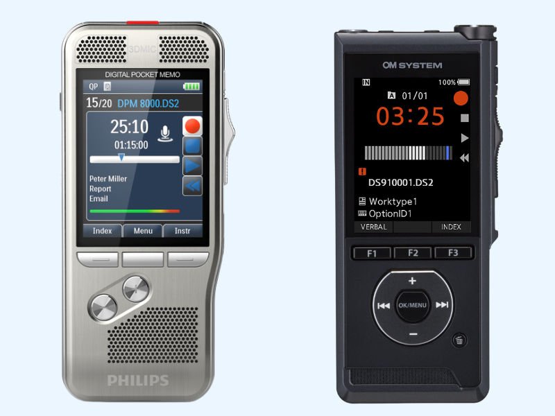 Digital dictation recorders for professional voice recording