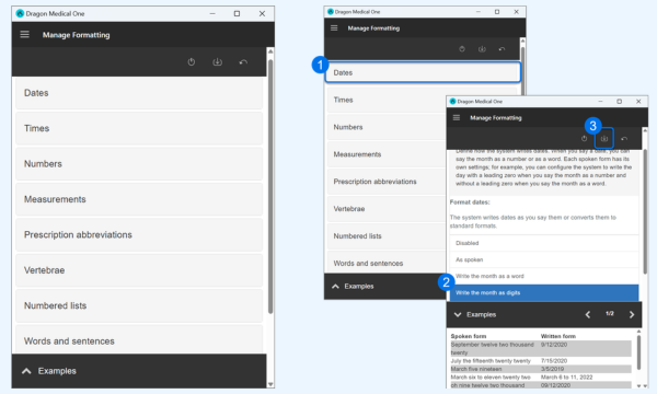 Manage formation for medical dictation