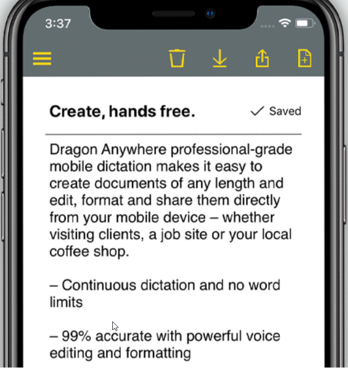 Dragon Anywhere Mobile App. Voice Recognition smartphone app