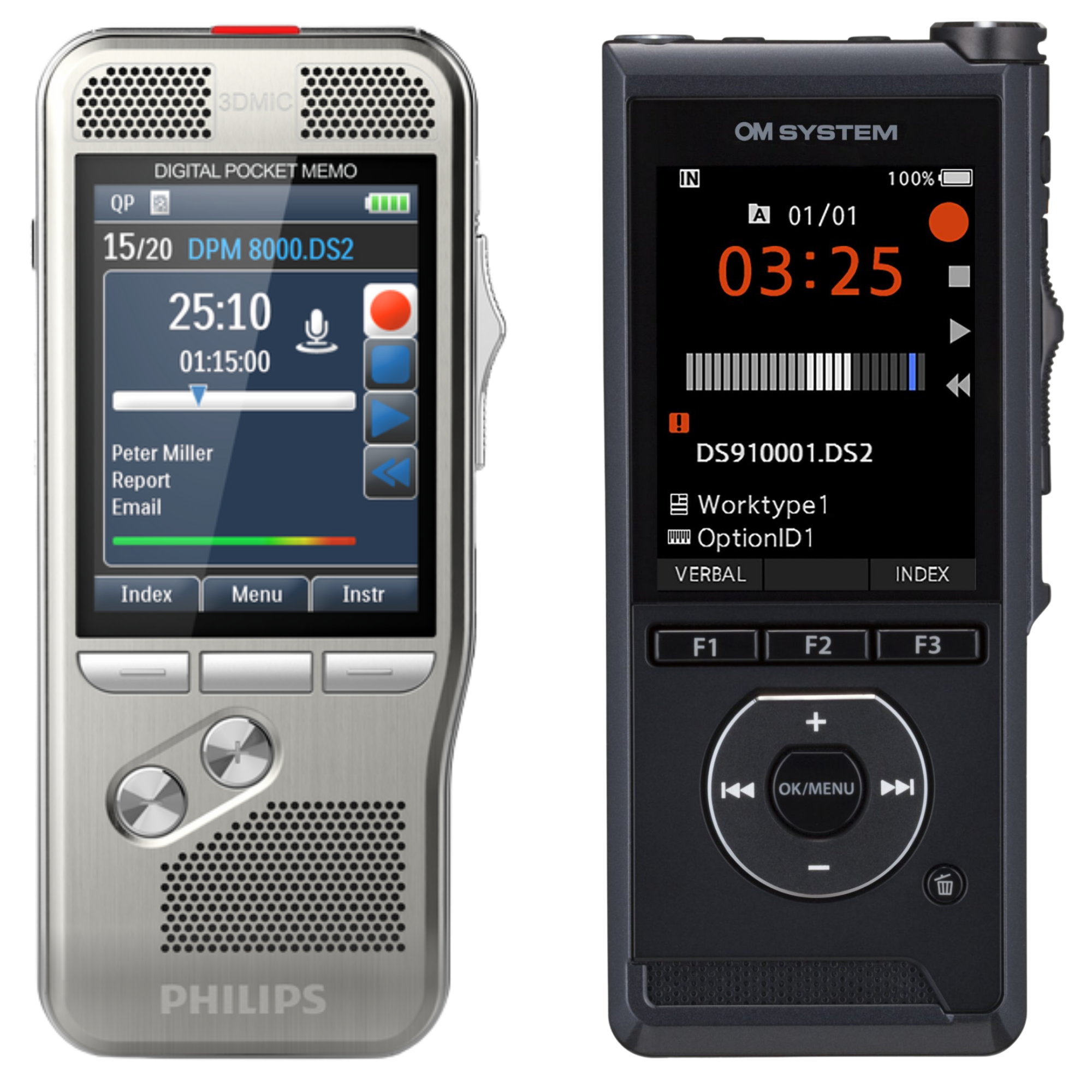 Portable dictation recorder files sent to SpeechLive for deferred speech recognition