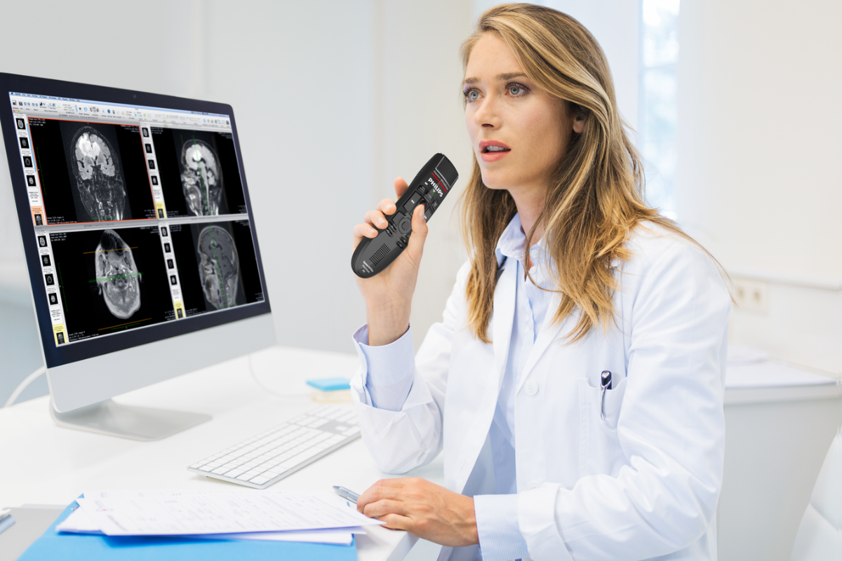 Professional dictation microphones for speech recognition and AI documentation