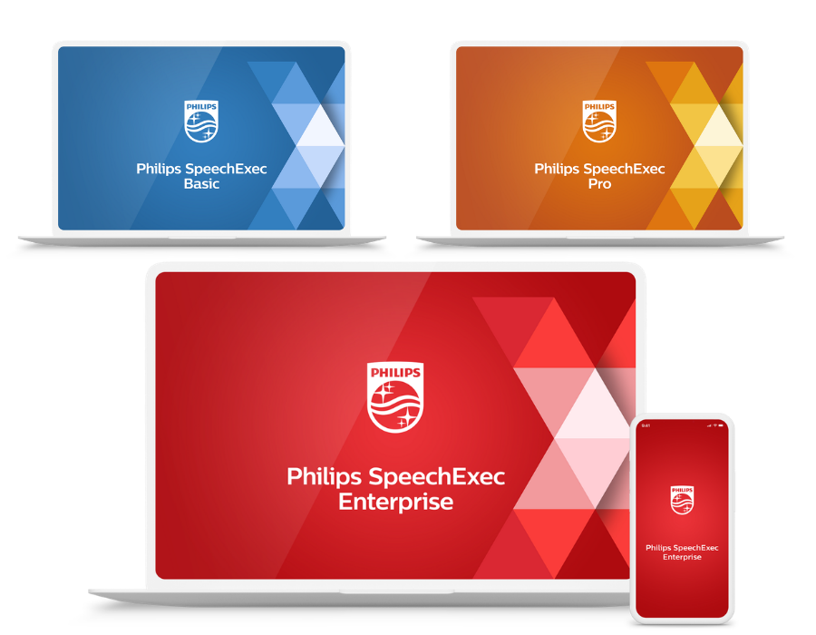 Philips SpeechExec Basic Pro and Enterprise dictation transcription software range