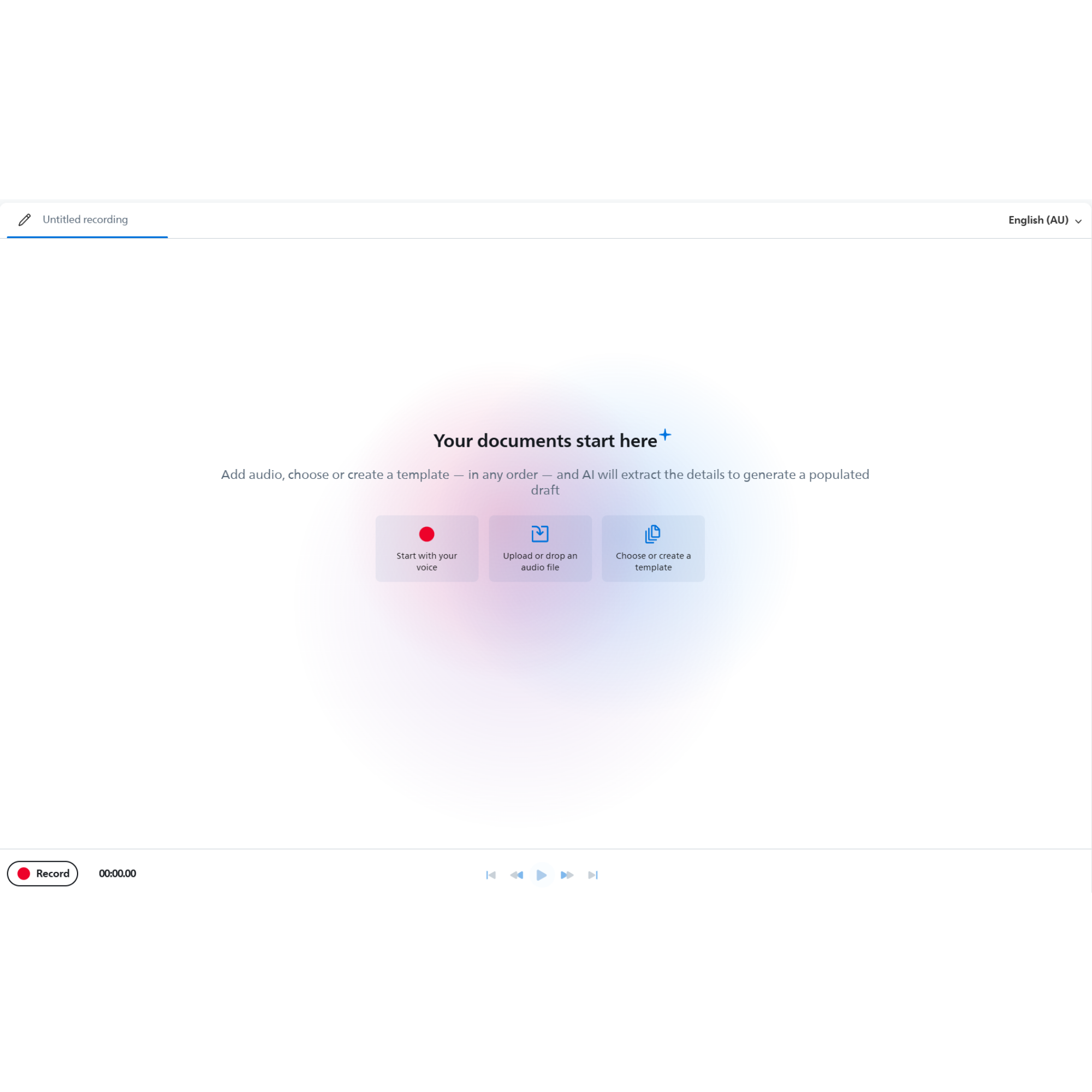 SpeechLive Legal AI Assistant document output interface