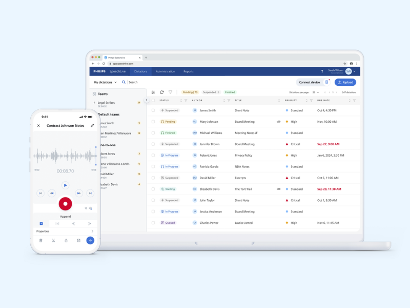 Dictation and transcription workflow software including SpeechExec, SpeechLive, ODMS Pro and ODMS Cloud