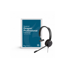 Speech Recognition Software with USB Headset : Dragon Professional Individual 15 Voice Recognition with Jabra Evolve 30 USB Headset Microphone