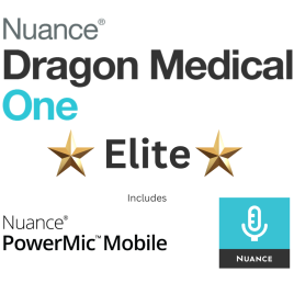 Dragon Medical One Elite - 12month subscription with Nuance PowerMic Mobile app and tech support and training
