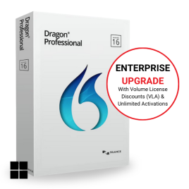 Dragon Professional v16 Enterprise VLA UPGRADE from Dragon Professional Group v15. Supported in Australia by VoiceX.