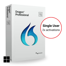 Dragon Professional v16 Speech Recognition Software Stand Alone Option. Immediate download. Includes 2x Dragon license activations