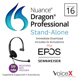 Dragon Professional v16 Stand-Alone Speech Recognition Software discounted bundle package for NDIS clients