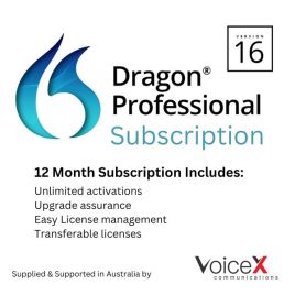 Dragon Professional v16 Enterprise Speech Recognition Software. Buy and download Dragon Pro v16 Voice Recognition software in Australia from the largest official Nuance support partner, VoiceX - Dictation & Speech Recognition Specialist