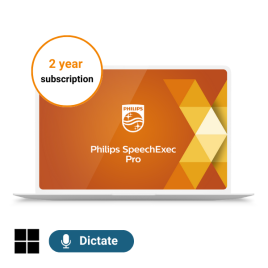 Philips SpeechExec Pro Version 11 Dictation Module 2-year license. Dictate software.