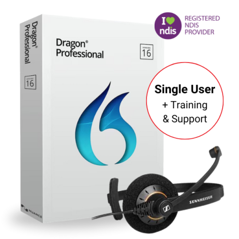 Dragon Professional v16 Speech Recognition Software Headset