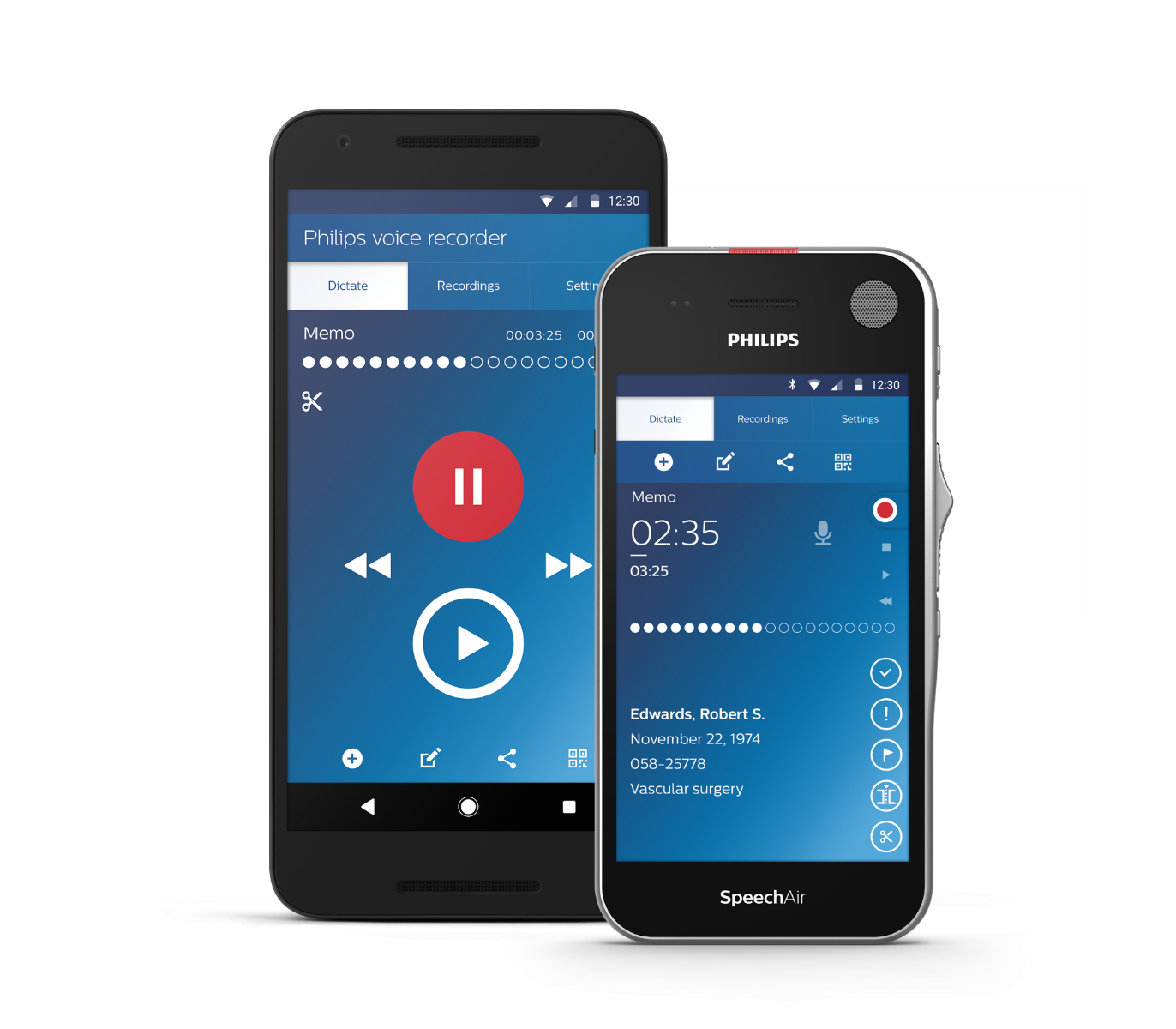 voice recorder app with transcription