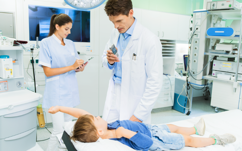 Doctor dictating patient notes